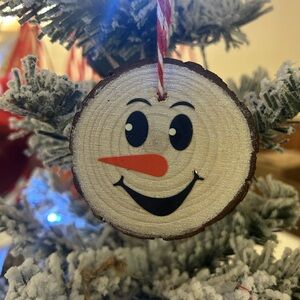 Wood Ornaments-set of 4 ornaments- I have multiple sets-each one is different!!